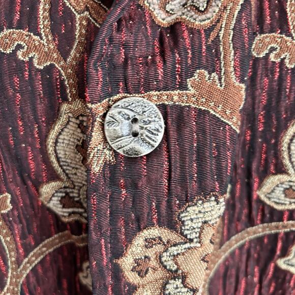 Vintage Tapestry Tantrums Collection Embroidered Jacket Pockets Buttons Size XL - Picture 5 of 7